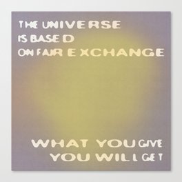 FAIR EXCHANGE (Muted Very Peri \ Muted Lime Green) Canvas Print