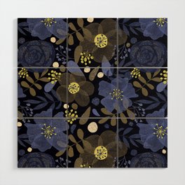 Magical Floral Sparkling pattern  Wood Wall Art