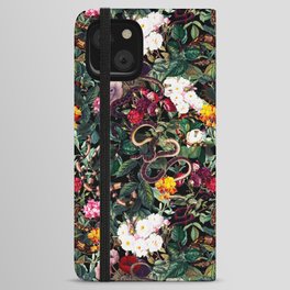 Flowers and Snake Pattern iPhone Wallet Case