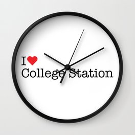 I Heart College Station, TX Wall Clock | Collegestation, Red, Love, Tx, White, Texas, Heart, Typewriter, Graphicdesign 