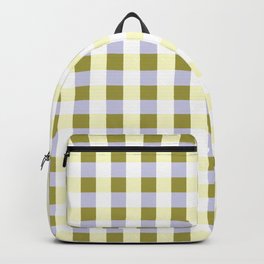 Checks-olive and yellow Backpack