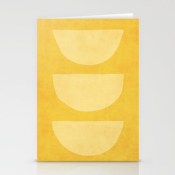 Yellow Tones Semicircles Minimalist Artwork Stationery Cards