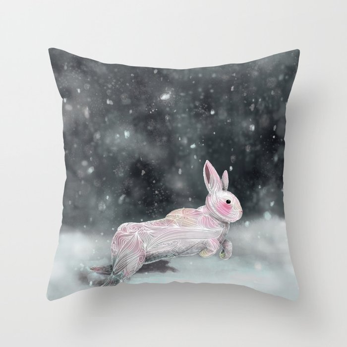 white rabbit pillow