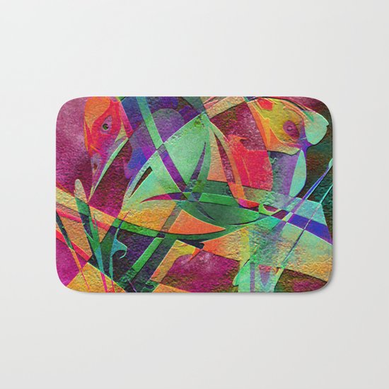 " Rainbow bird " Bath Mat
