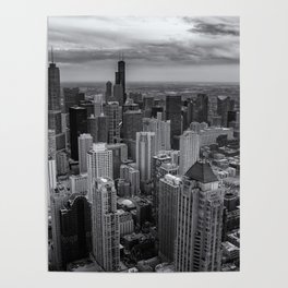 Black and White Chicago Poster