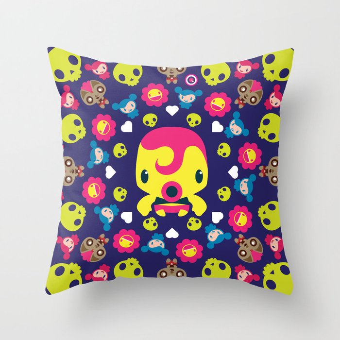 Monster Mandala #4 Throw Pillow