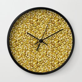 Gold Star Glitters Wall Clock