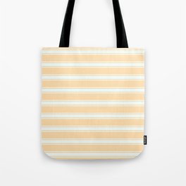 [ Thumbnail: Tan and Mint Cream Colored Lined Pattern Tote Bag ]