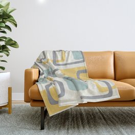 Mid Century Modern Abstract Squares Pattern 453 Throw Blanket