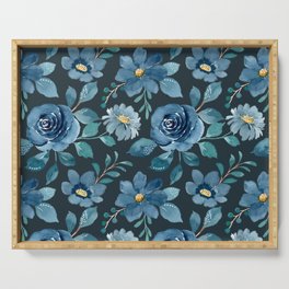 Blue Roses Serving Tray