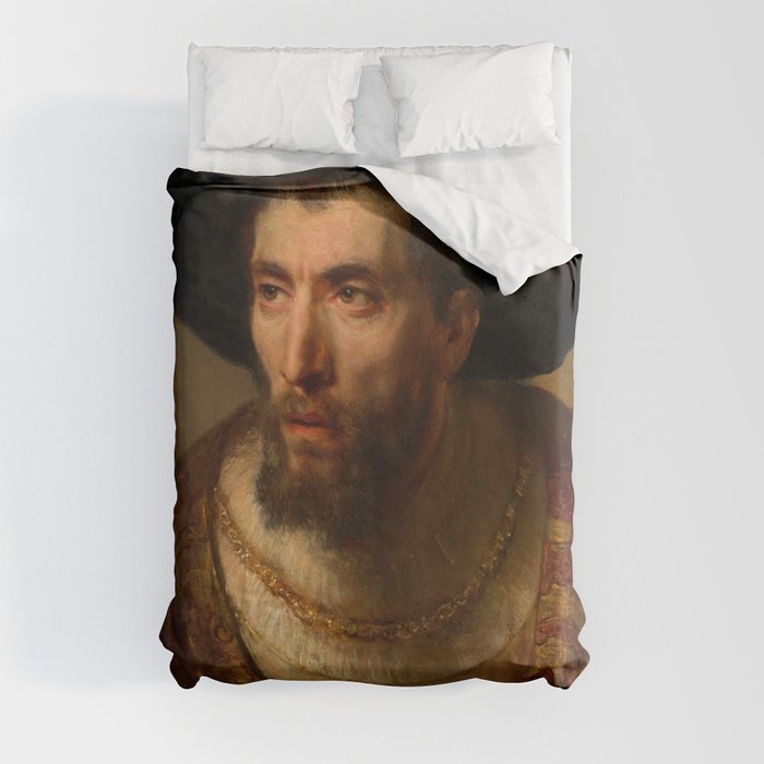 The Philosopher, 1653 by Rembrandt van Rijn Duvet Cover