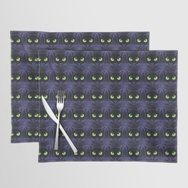 Modern Black Cats Periwinkle Outline Placemat
