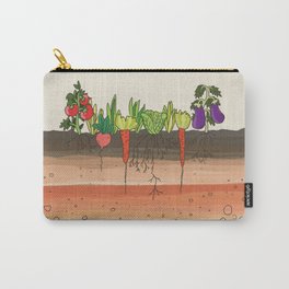 Earth soil layers vegetables garden cute educational illustration kitchen decor print Carry-All Pouch