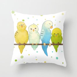 The Budgie Bunch Throw Pillow