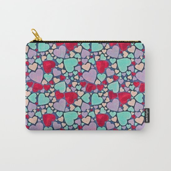 Sweet hearts mosaic pattern Carry-All Pouch