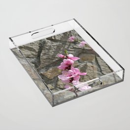 Peach petal flower Acrylic Tray