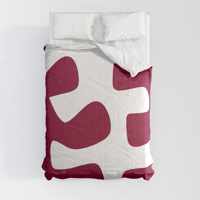 Abstract minimal plant color block 12 Comforter