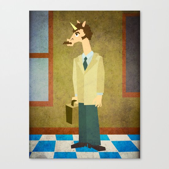 Welcome Back Unicorn Canvas Print