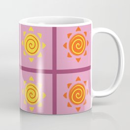 purple checked sun pattern Coffee Mug