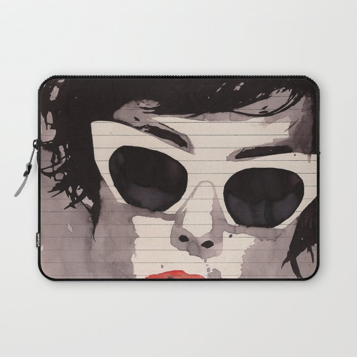 Cleverly - Feminine portrait ink drawing Laptop Sleeve