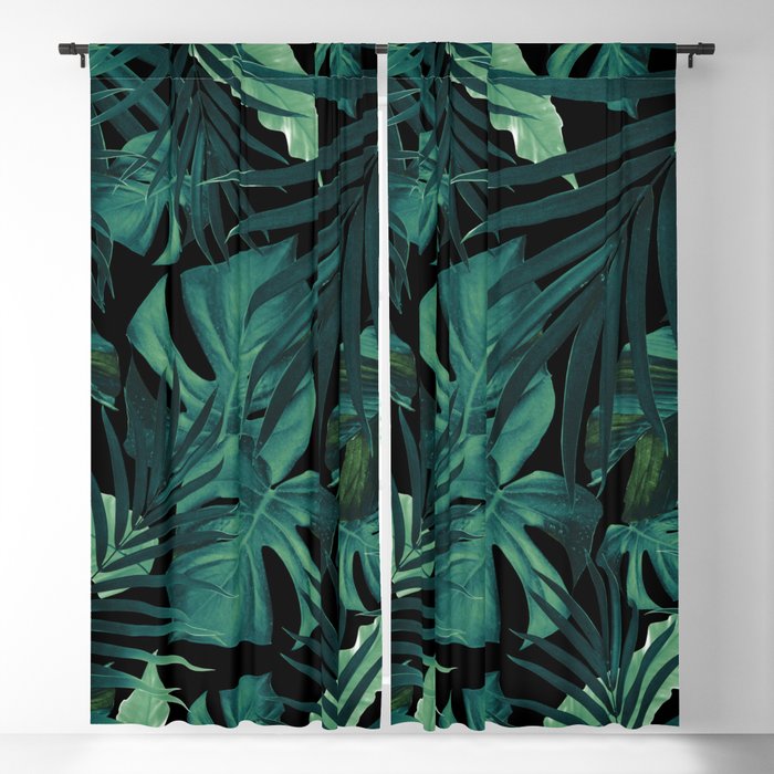 Tropical Jungle Night Leaves Pattern #1 #tropical #decor #art #society6 ...