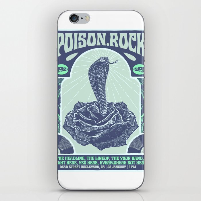Poison Rock Poster Light Blue iPhone Skin