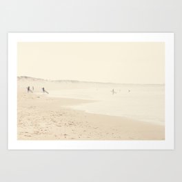 beach photography - minimal surfers and ocean print Art Print