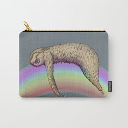 Nap (Sloth & Rainbow 2) Carry-All Pouch | Rainbow, Drawing, Ink Pen, Animal, Illustration, Digital, Pop Surrealism, Paresseux, Arc En Ciel, Sloth 