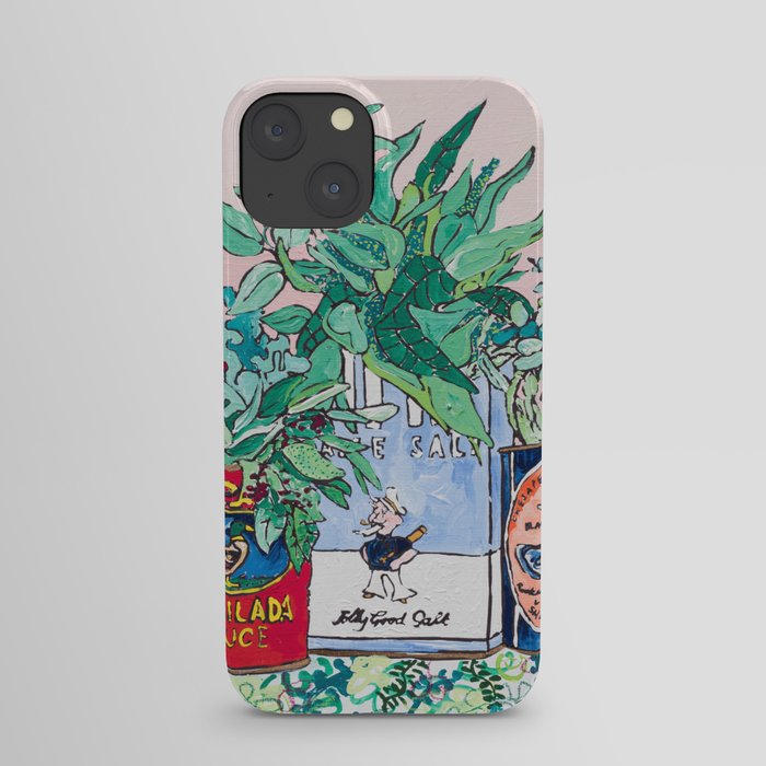 Jungle Botanical in Colorful Cans on Pink - Still Life iPhone Case