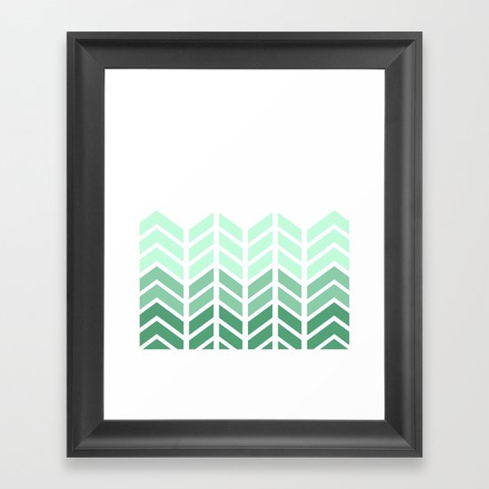 OMBRE LACE CHEVRON Framed Art Print