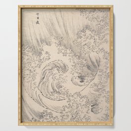 Wave by Katsushika Hokusai Serving Tray