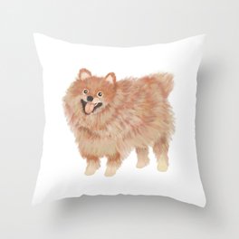 Pomeranian Illustration Throw Pillow