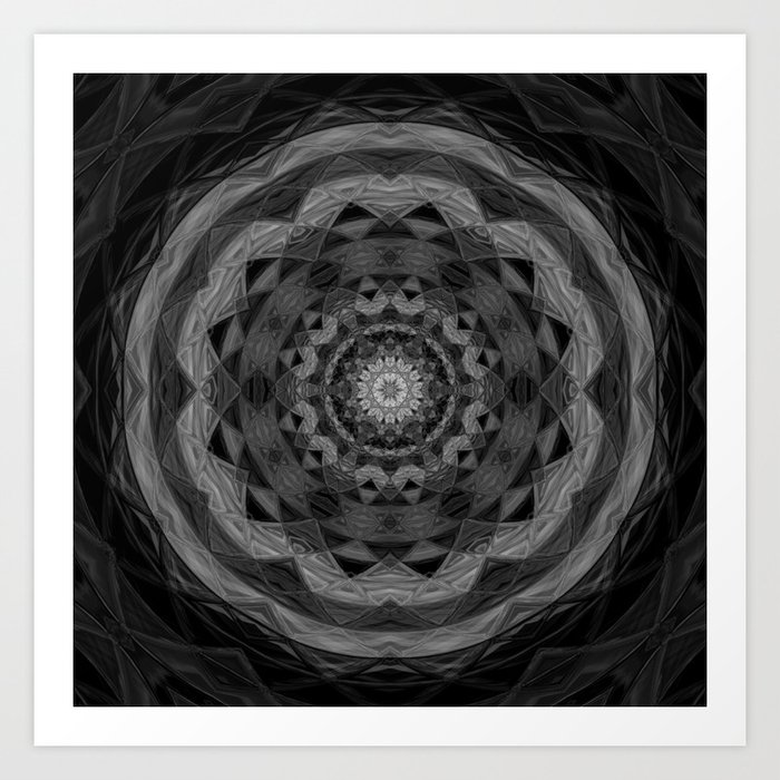 Black Mandala Pattern Art Print
