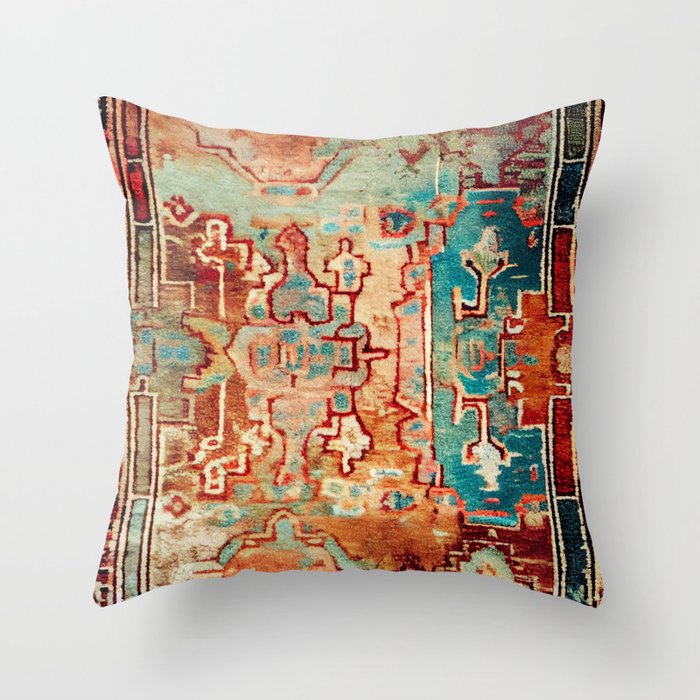 Eclectic Vintage Bohemian Aesthetic Throw Pillow