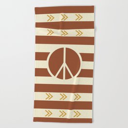 Boho Style Peace Sign Beach Towel