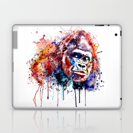 Gorilla Watercolor portrait Laptop & iPad Skin