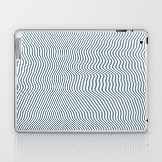 Pale blue minimalist liquid lines Laptop & iPad Skin