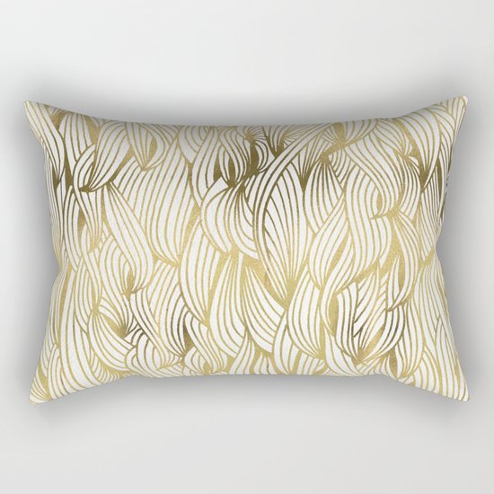 Golden Waves Rectangular Pillow