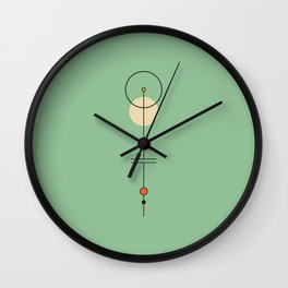 Mid Geo 03 // Mid Century Modern Minimalist Illustration Wall Clock