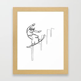 Ride the Waterfall :: Single Line Framed Art Print