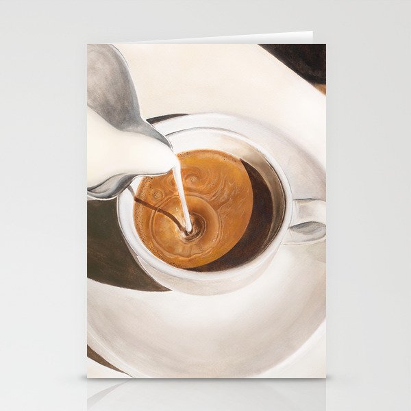 Morning Coffee Watercolor Painting Stationery Cards