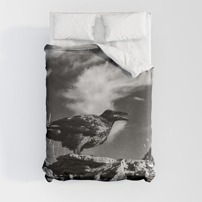 Raven and Clouds Duvet Cover