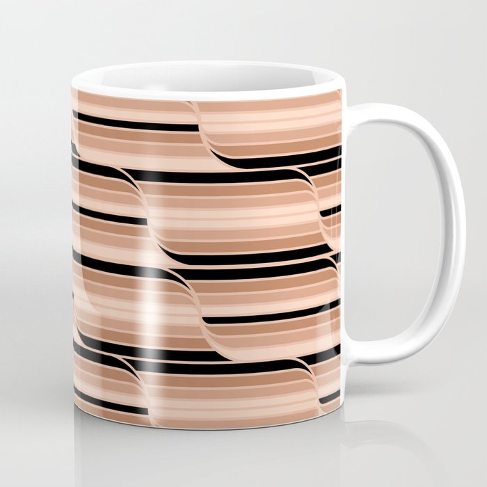 Geo Stripes - Black & Neutral Coffee Mug