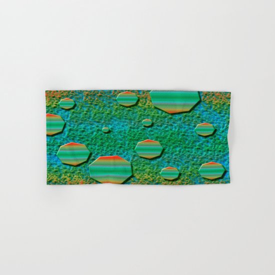 Celestial Octagon Orbs of Planet Uranus Hand & Bath Towel