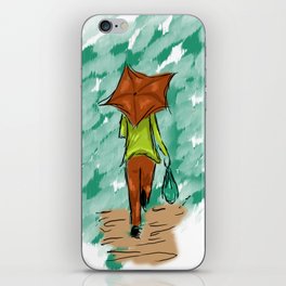 A walk in the Rain iPhone Skin
