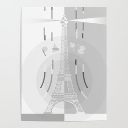 Paris - Eiffel Tower B&W Poster