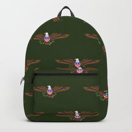 USA American Bald Eagle Symbol on Green Backpack | Nationalsymbol, Americansymbol, Usaeagle, Coatofarms, July4Th, Baldeagle, Graphicdesign, Americaneagle, Patriotic, Eaglesymbol 