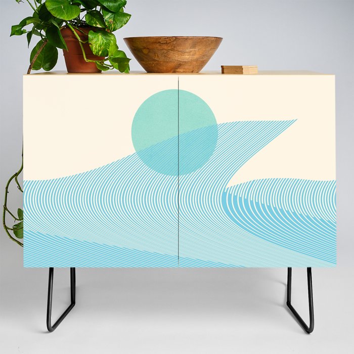 Abstraction_NEW_BLUE_OCEAN_SURF_WAVE_JOY_POP_ART_0717A Credenza