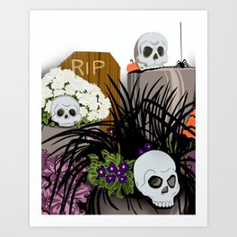 Skulls RIP Art Print