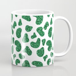 Elegant Emerald Green Glitter Gradient Cheetah Print  Mug